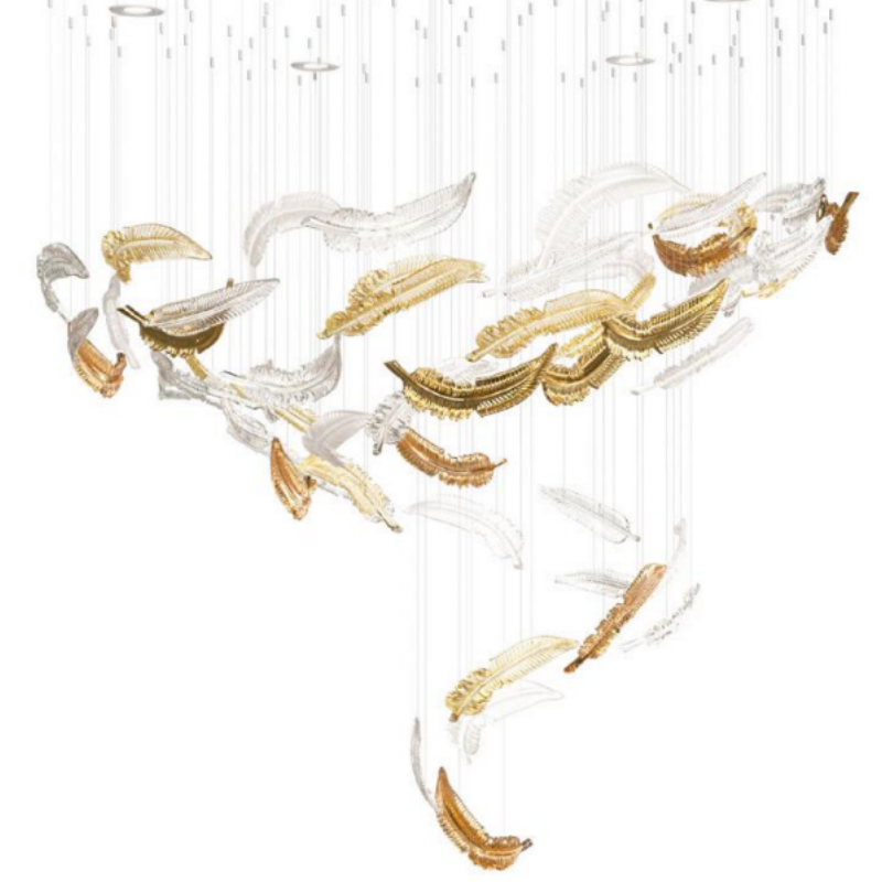 Feather glass chandelier 1