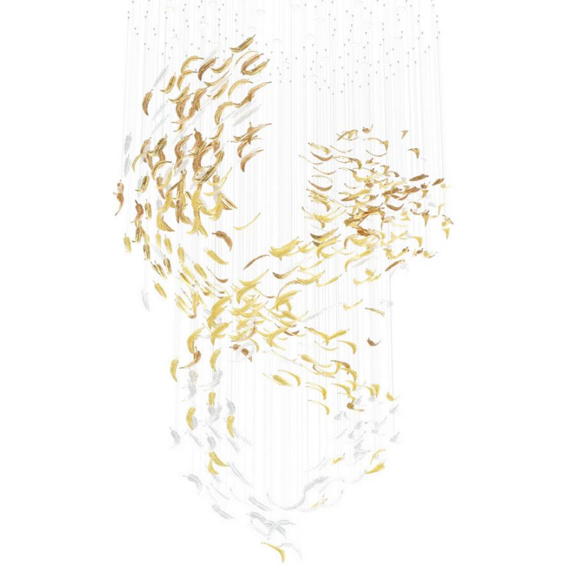 Feather glass chandelier 3